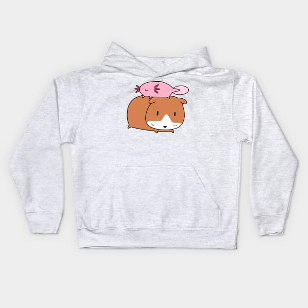 Axolotl and Guinea Pig Kids Hoodie by saradaboru